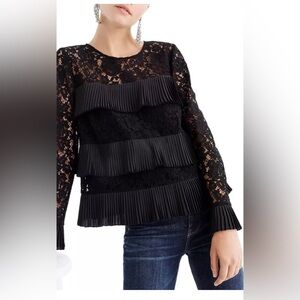 J.Crew Ruffle/lace Long Sleeve top size 4